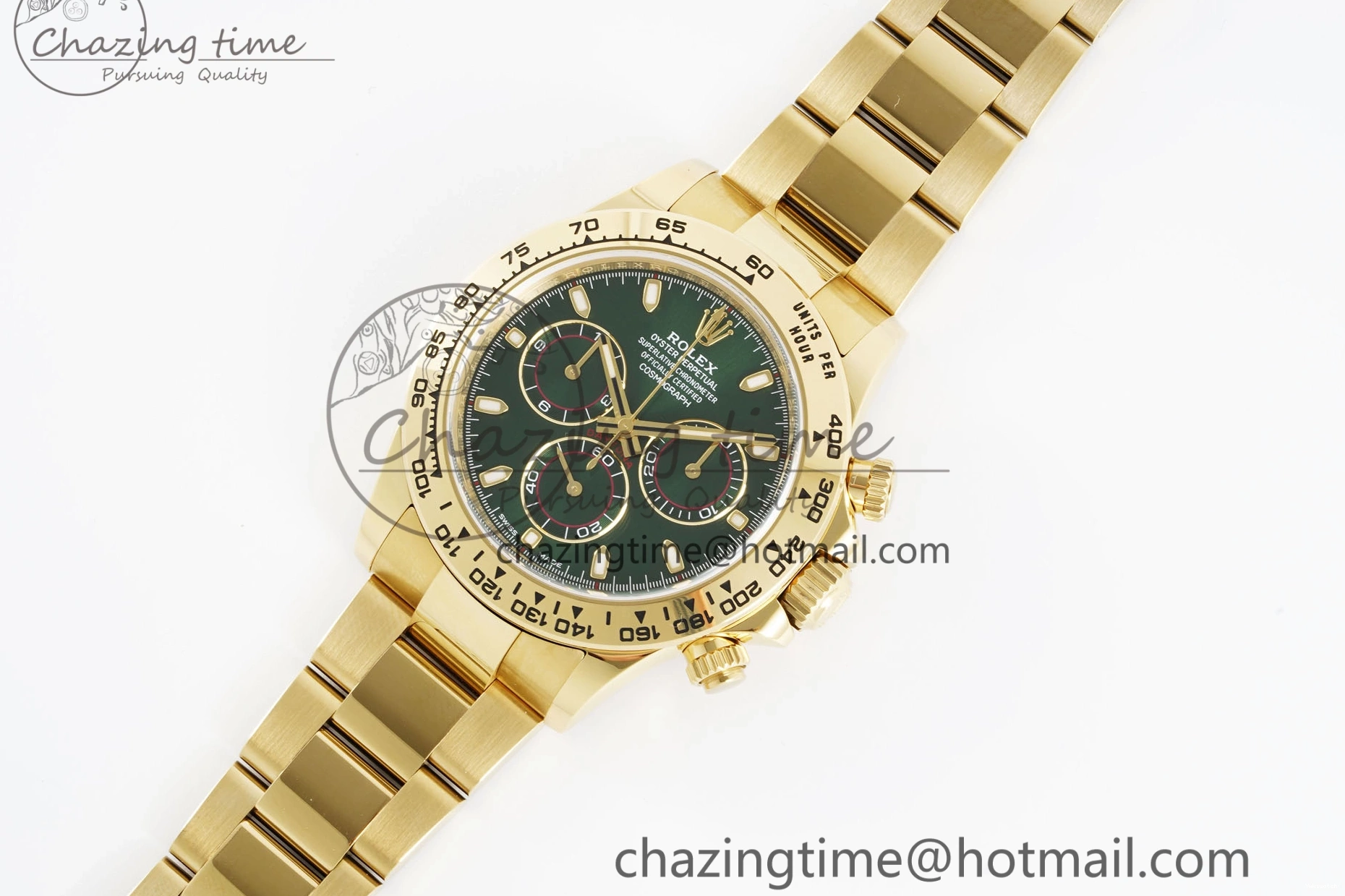 1:1 SA4130 Daytona Bracelet Green 116508 Dial on Best V2 YG Clean Edition 0430
